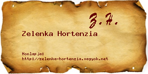 Zelenka Hortenzia névjegykártya